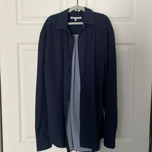 Super soft blue dotted dress shirt
